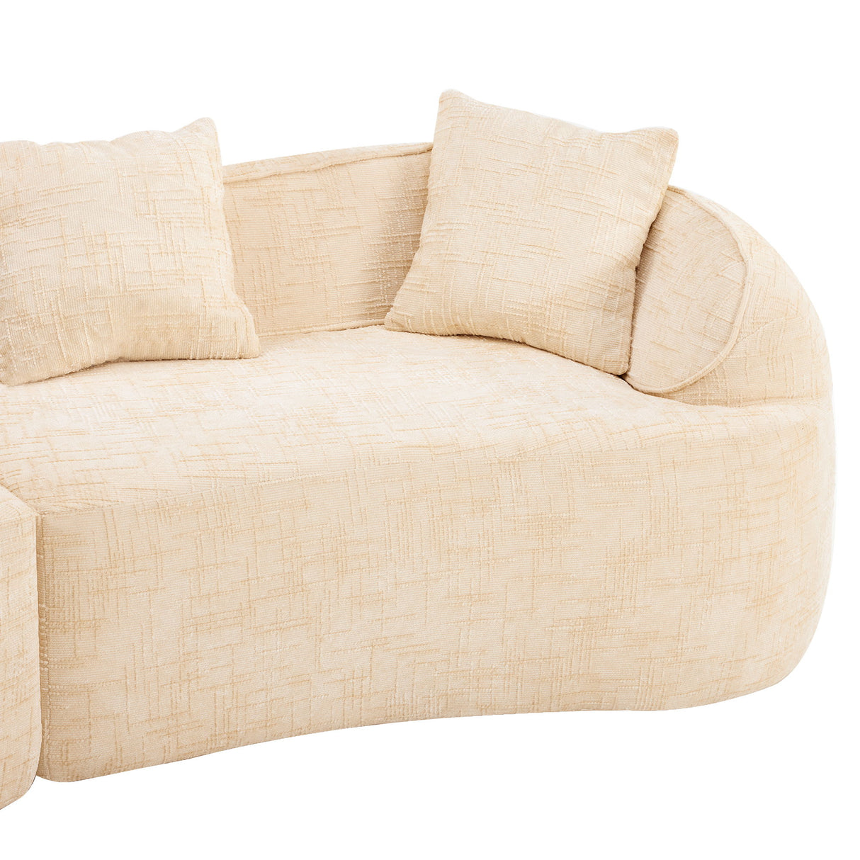 Curved Compressed Sofa, Nordic-Style Design For Living Room