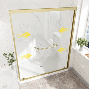 55"-60" W x 72" H Brushed Shower Door
