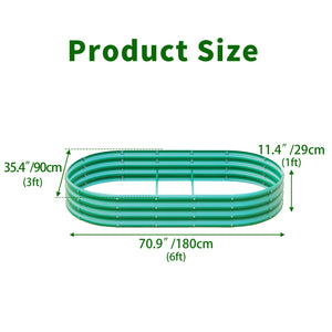 Galvanized Raised Garden Bed 8x4x1ft