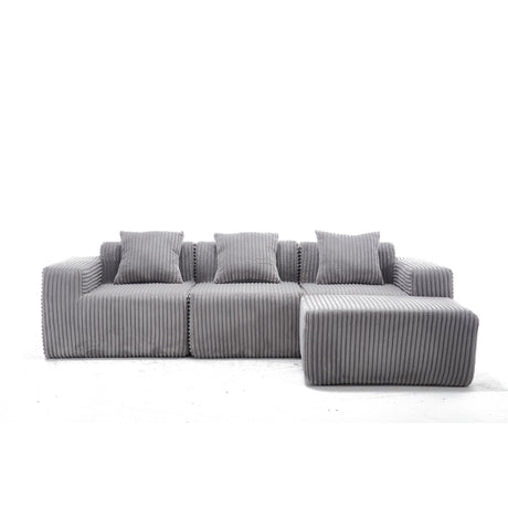 L-Shape Modern Minimalist Modular Sectional Sofa with Deep Seats