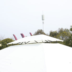Outdoor Patio Gazebo Tent With Ventilated Double Roof And Sidewall