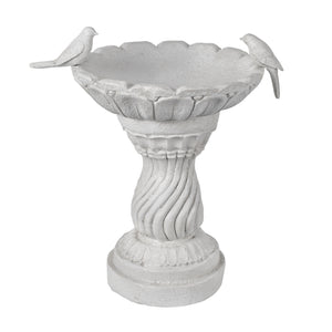 Garden Bird Bath Statue with Decorative Basin - Resin - 16.54" High