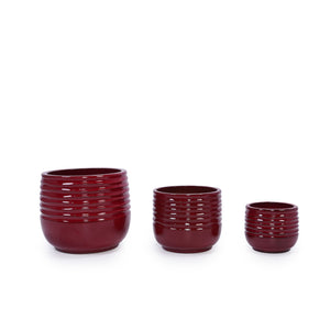 Handmade Glazed Ceramic Planter Set of 3