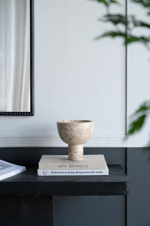D6x6" Round Marble Pedestal Bowl