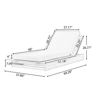 Acacia Wood Chaise Lounge with Movable Cushions