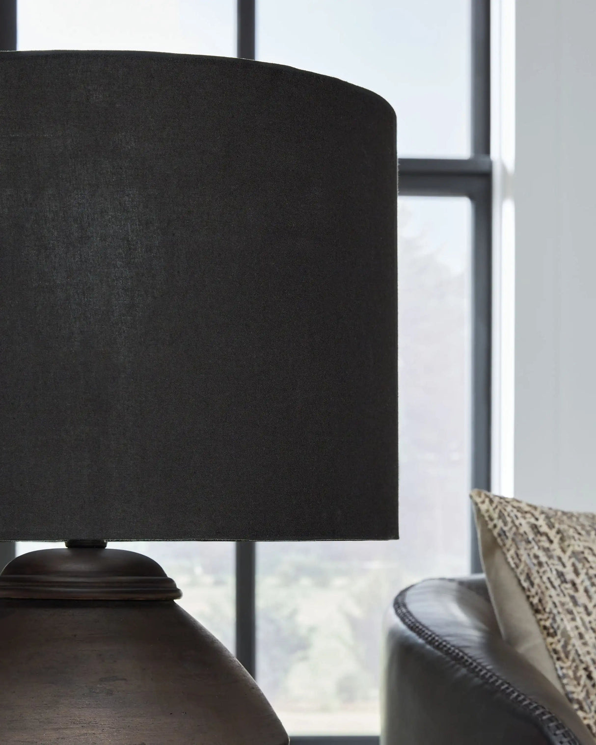 Naareman - Terracotta Table Lamp - Metallic Black - Best Buy Furniture