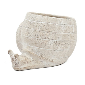 Decorative Cement Planter with Abstract Design - Natural Finish