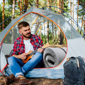Memory Foam Camping Mattress Foldable, Portable With Water Resistant Cover - Gray