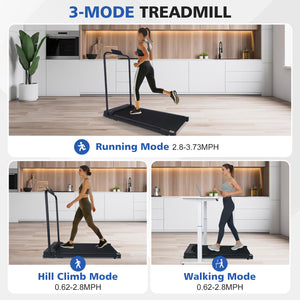 Walking Pad Treadmill with Handle Bar and Adjustable Incline