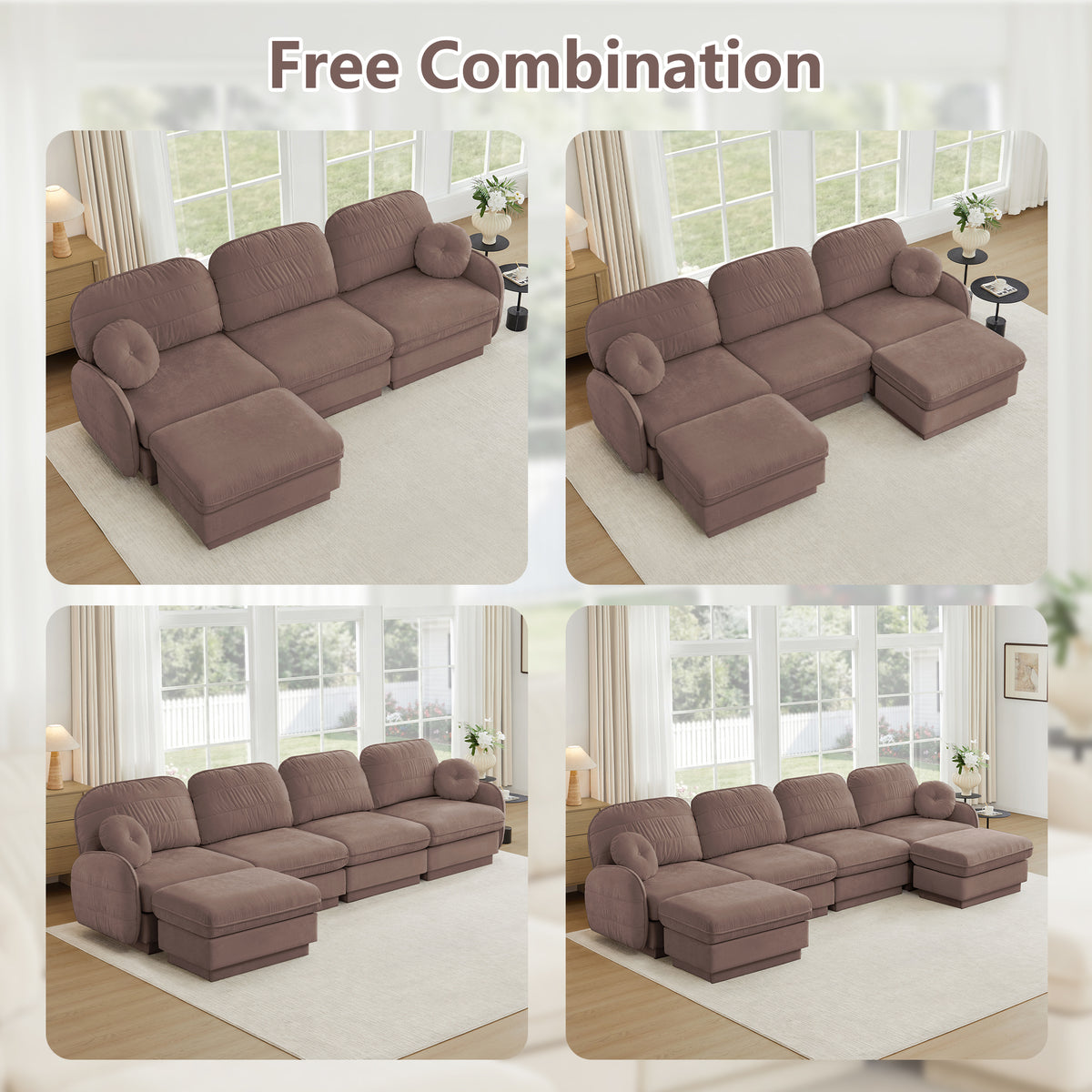 137" Oversize Chenille L-Shaped Sofa