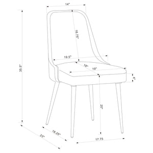 Side Chairs Upholstered With Tapered Legs (Set of 2) - Gray