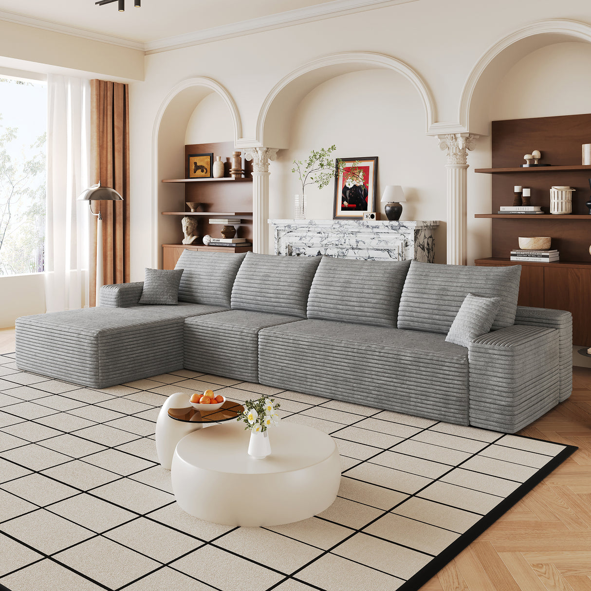 135" Cloud Sectional Couch with L-Shape Chaise