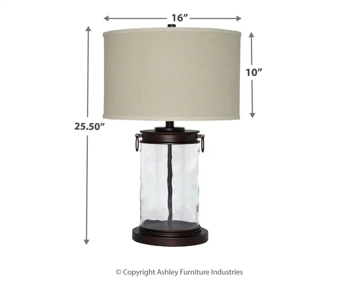Tailynn - Glass Table Lamp - Clear / Bronze Finish - Best Buy Furniture