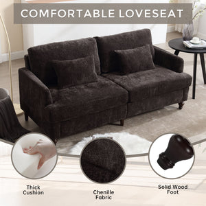Mid Century Modern Fabric Loveseat Sofa, 2 Seat Upholstered Couch