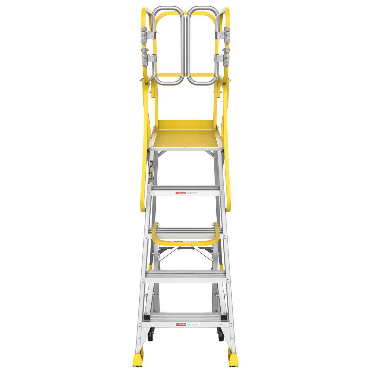 5 Step 375lbs Aluminum Rolling Platform Ladder