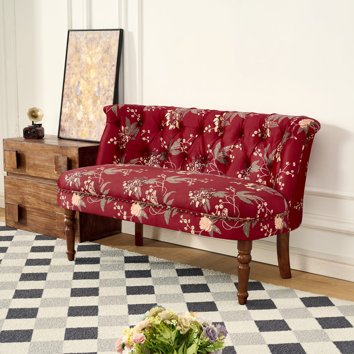 European Style Wine Red Sofa Chair
