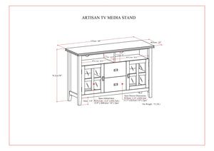 Artisan - TV Media Stand, Handcrafted - Russet Brown