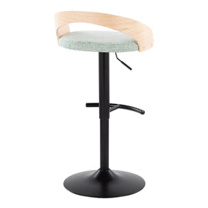 Grotto - Contemporary Adjustable Barstool With Swivel & Rounded T Footrest (Set of 2)