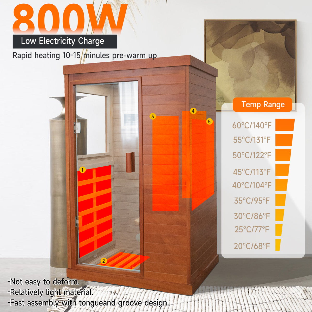 HOSAUNA Sauna Accessory for Small Spaces