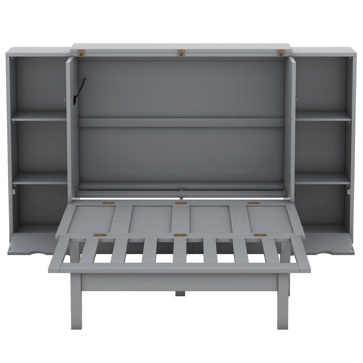Murphy Bed With Shelves, Drawers And USB Ports