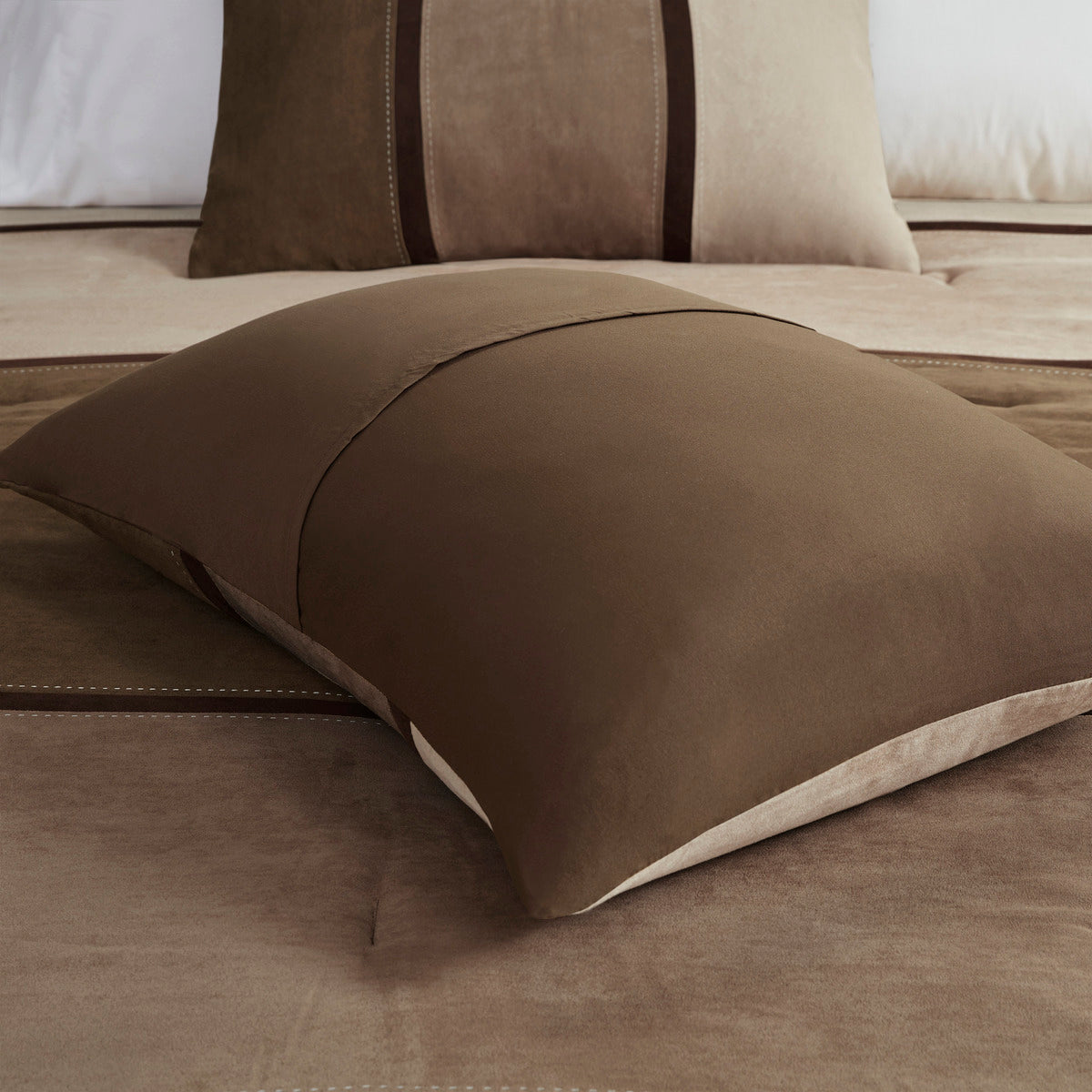 7 Piece Faux Suede Comforter Set