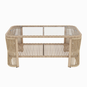 Outdoor PE Rattan Patio Furniture Set with Iron Frame