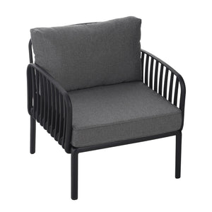 Outdoor Patio Club Chair, Waterproof Thick Cushion Deep Seating
