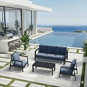 Modern 5 Seat Outdoor Patio Furniture Set With Coffee Table