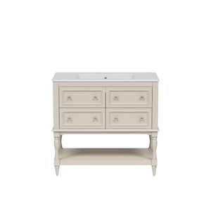Bathroom Vanity Cabinet With Undermount Sink, 4 Drawer Set