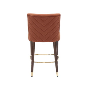 27-Inch Modern Counter Stool with Fabric Seat and Footrest