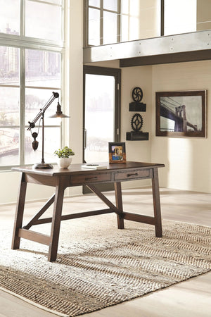 Baldridge - Home Office Large Leg Desk - Rustic Brown - Best Buy Furniture