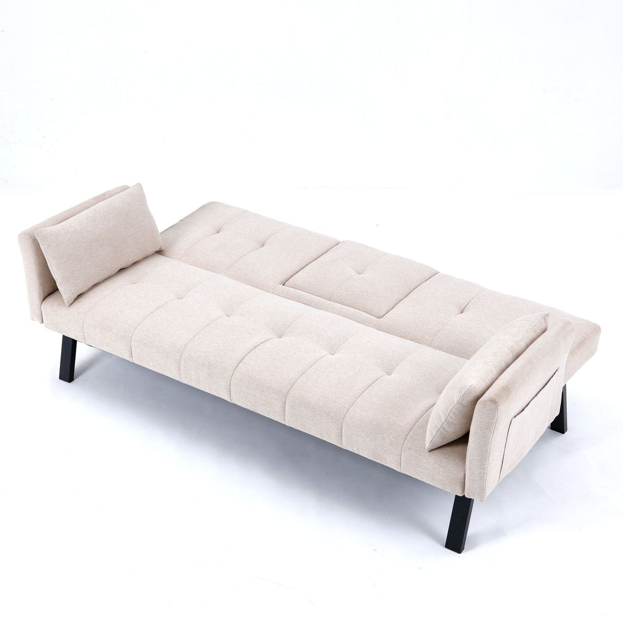Sofa Bed With Foldable Design And Cup Holder