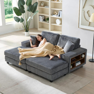 Convertible Sectional Sofa, Sleeper Oversized Living Room Lounge