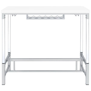 Tonneson - Bar Table With Trestle Base And Wine Storage - White