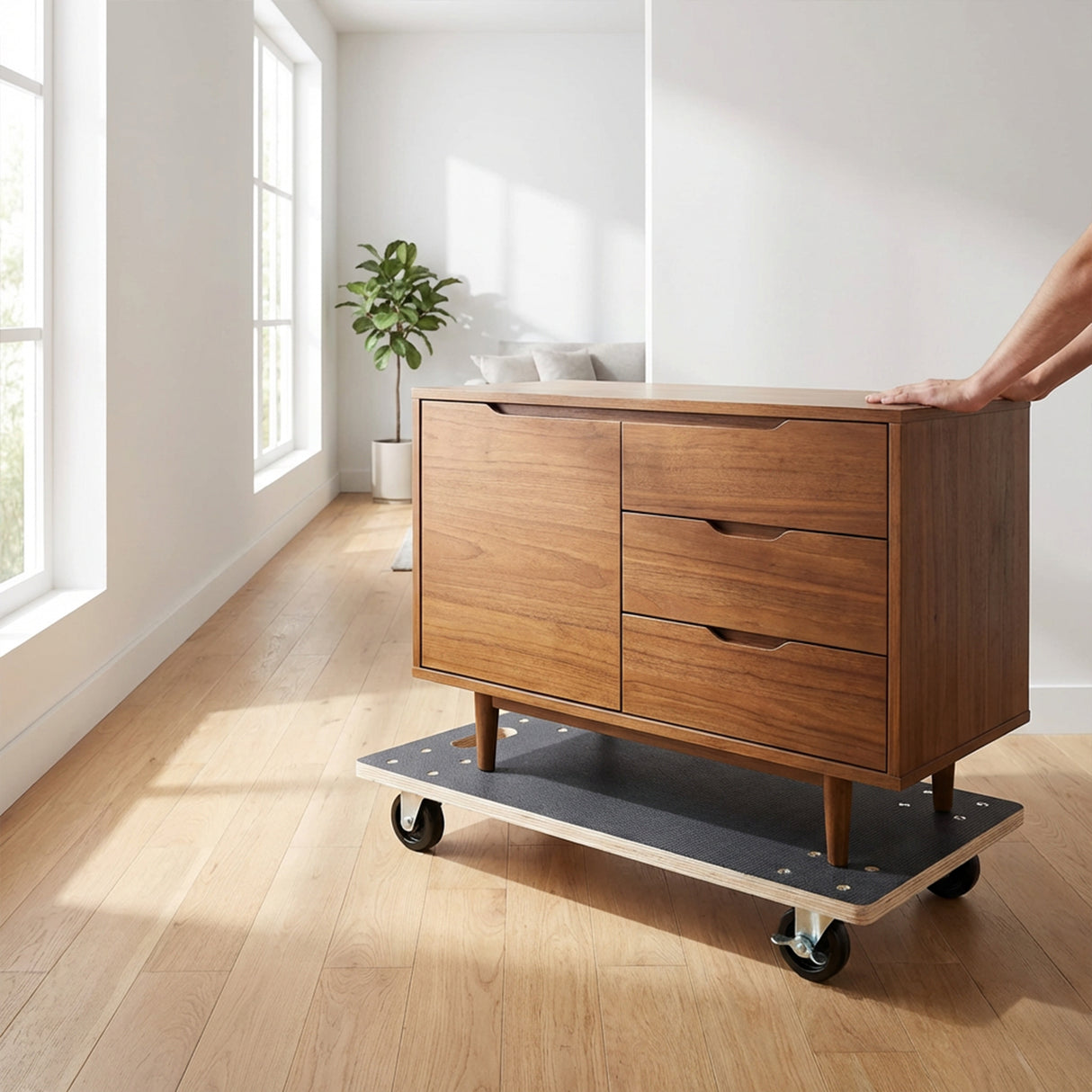 Furniture Moving Wooden Dolly with 4 PP Wheels (2 Pack)