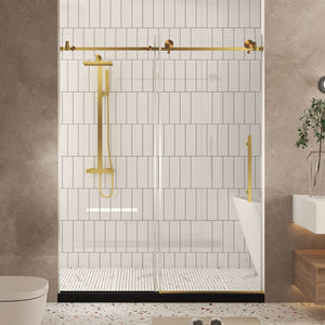 Frameless Shower Door, Smooth Sliding Tracks