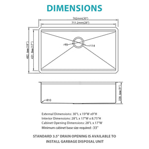 Undermount Workstation Kitchen Sink Stainless Steel Single Bowl