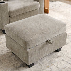 Single Sofa Recliner with Manually Adjustable Backrest - Brown