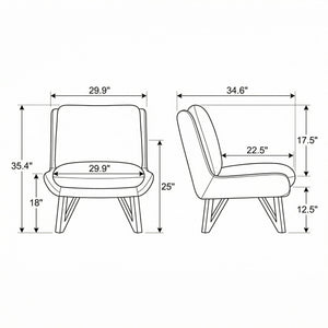 Armless Accent Chair - Dark Navy