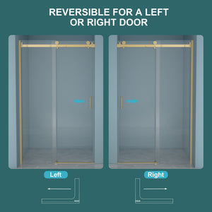 Modern Single Slide Shower Door, Tempered Glass, Stainless Steel Frame