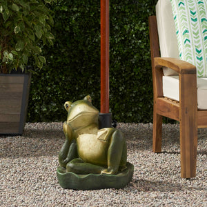 Charming Frog Prince Umbrella Base With Concrete Design - Green - Best Buy Furniture