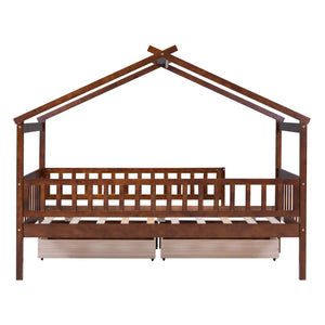 House Bed With 2 Drawers