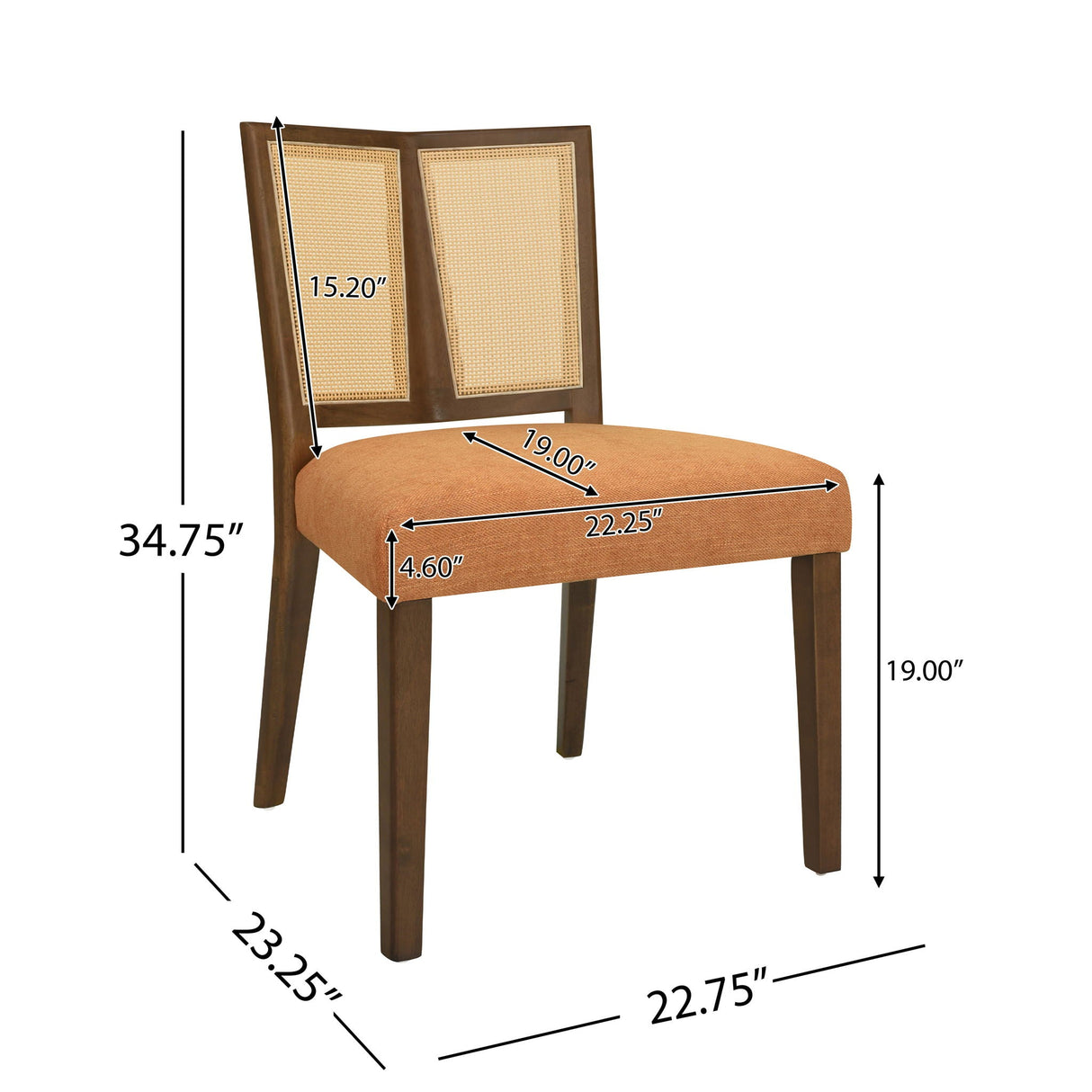 Mid Century Rattan Dining Chair Without Arms Set - Best Buy Furniture