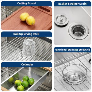 30" Undermount Workstation Stainless Steel Kitchen Sink