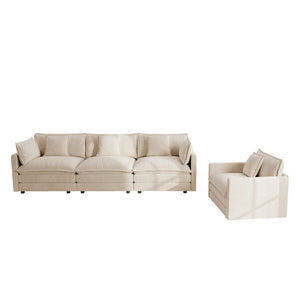 2-Piece Upholstered Sofa Set - Modern Sofa Couches Set