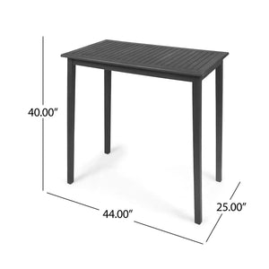 Outdoor Minimalist Acacia Wood Rectangle Bar Table - Best Buy Furniture