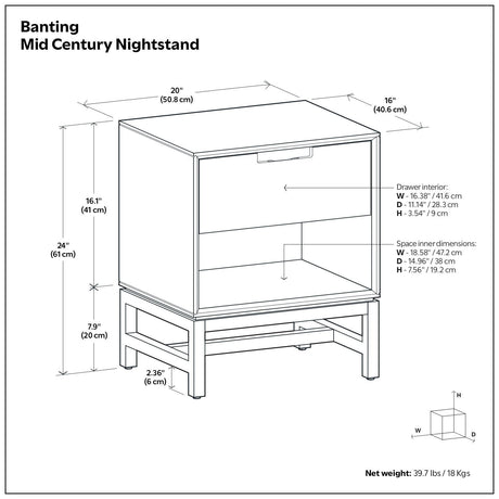 Banting - Nightstand - Walnut Brown