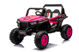 12V7A*1 30W*4 Four-Wheel Drive Seat One Button Start, Forward And Backward, High And Low Speed, Music, Front Light, Power Display, Two Doors Can Open, 2.4G R / C, Seat Belt Four Wheel Absorber