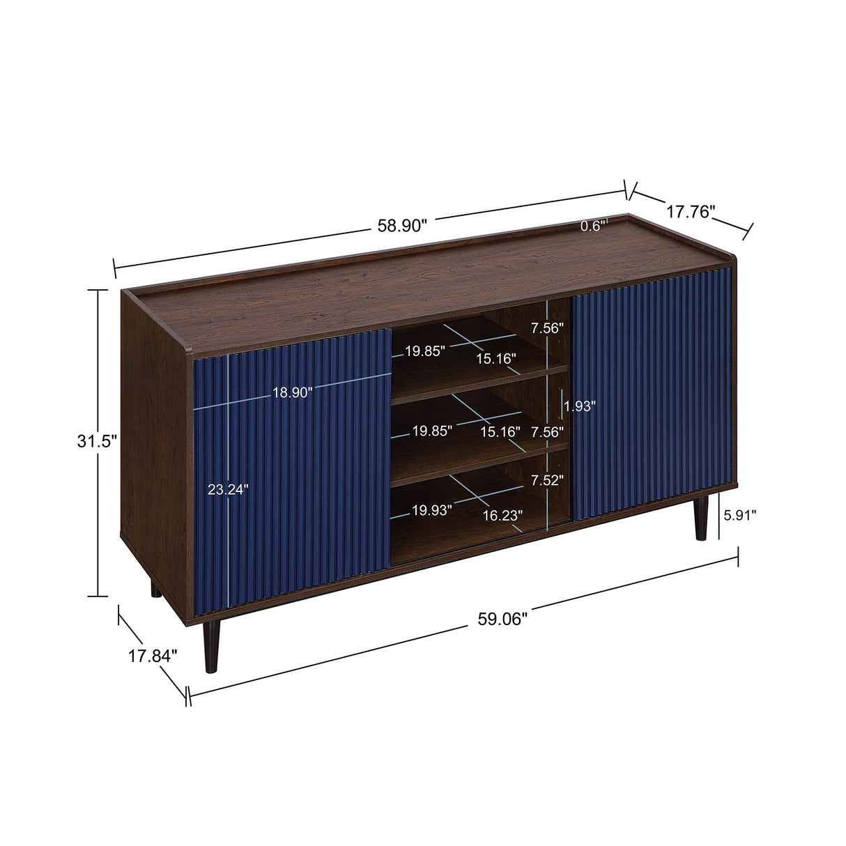Duane - Fluted Sideboard