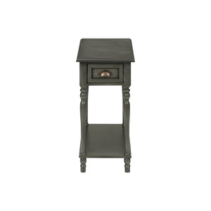 Accent Side Table, 2 Tier, Storage Drawer, Stylish Traditional Design